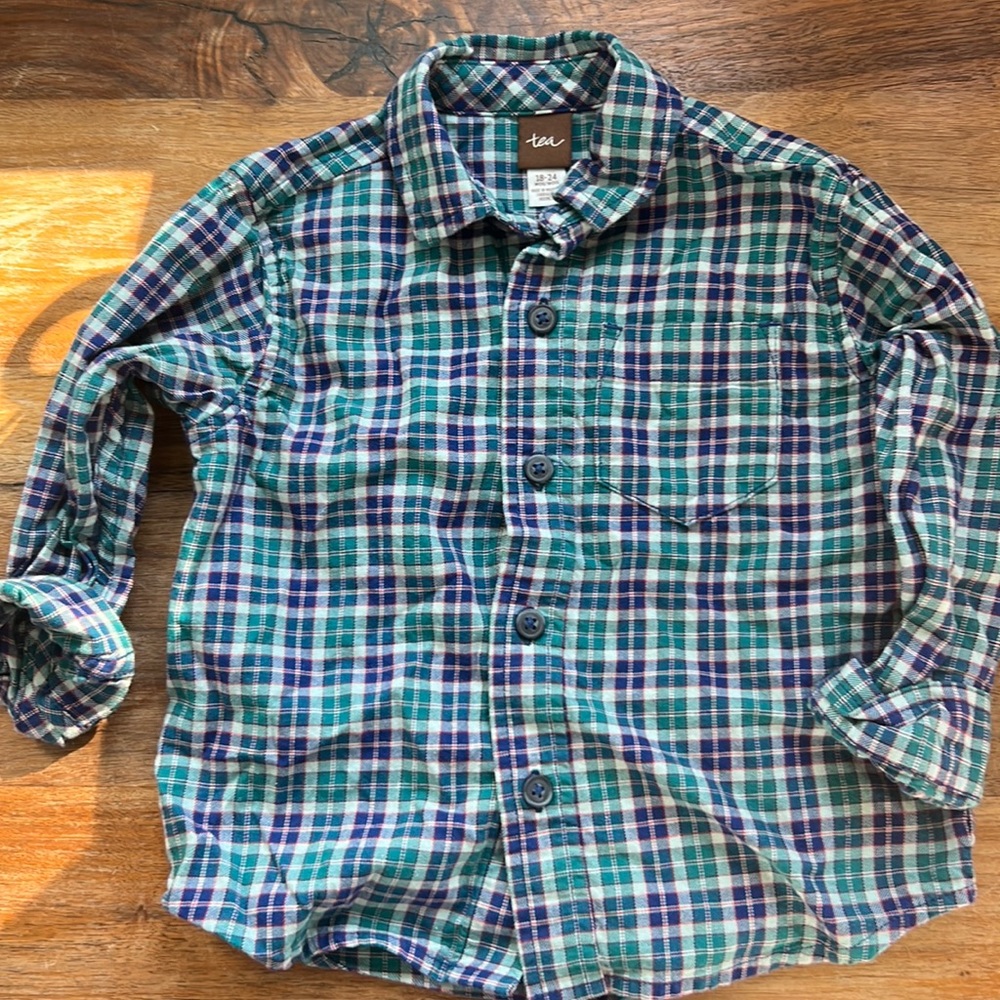 Tea Collection- Plaid collar shirt